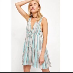 NWOT Free People Freebird Striped Gauze Mini Dress